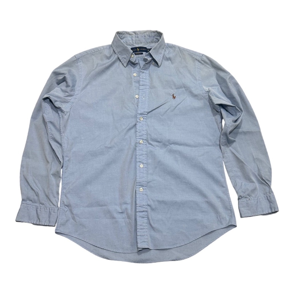 Ralph Lauren Custom Fit Light Blue Oxford Button Down Shirt Mens 16 34/35